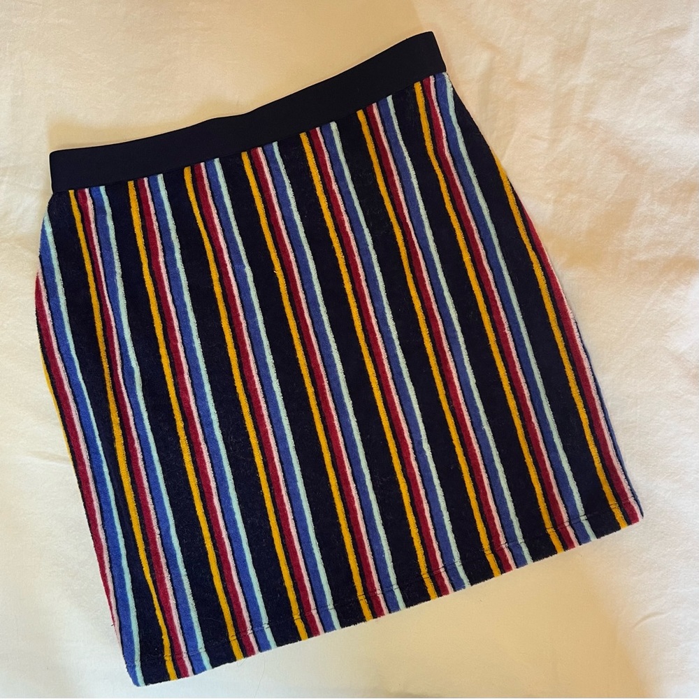 NWOT Striped Terry Cloth Skirt Women's Size Small
